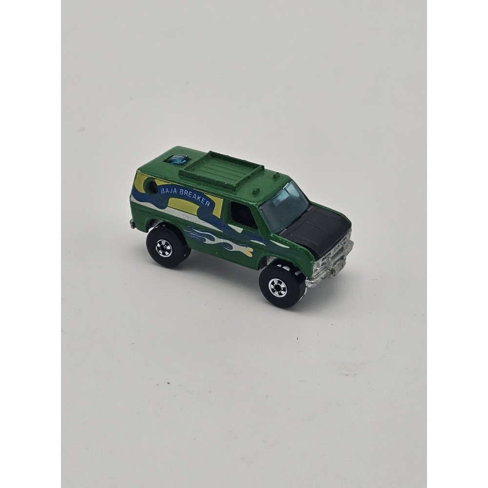 Hot Wheels Vintage 1977 Green Baja Breaker Van w/ Black Walls 1:64 Diecast - Picture 2 of 6